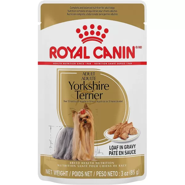 imageRoyal Canin Yorkshire Terrier Adult Breed Specific Wet Dog Food 3 oz 12pack3 Ounce Pack of 12 Loaf in Gravy