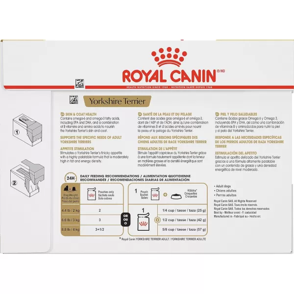 imageRoyal Canin Yorkshire Terrier Adult Breed Specific Wet Dog Food 3 oz 12pack3 Ounce Pack of 12 Loaf in Gravy