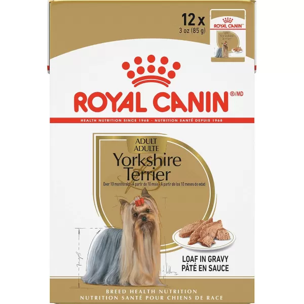 imageRoyal Canin Yorkshire Terrier Adult Breed Specific Wet Dog Food 3 oz 12pack3 Ounce Pack of 12 Loaf in Gravy