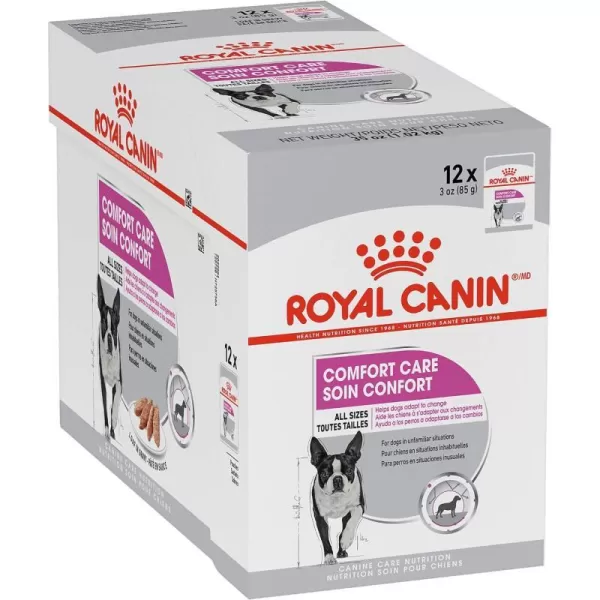 imageRoyal Canin Comfort Care Wet Dog Food for Nervous Dogs 135 oz cans 12count3 oz Pouch Pack of 12 Loaf in Gravy