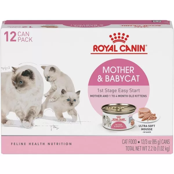 imageRoyal Canin Feline Health Nutrition Mother amp Babycat Ultra Soft Mousse in Sauce Canned Cat Food 58 oz can3 Ounce Pack of 12