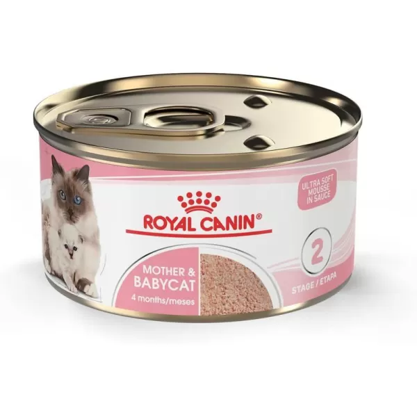 imageRoyal Canin Feline Health Nutrition Mother amp Babycat Ultra Soft Mousse in Sauce Canned Cat Food 58 oz can3 Ounce Pack of 24