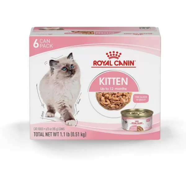 imageRoyal Canin Feline Health Nutrition Thin Slices in Gravy Wet Kitten Food 3 Ounce Can 12Pack3 Ounce Pack of 6 6Pack