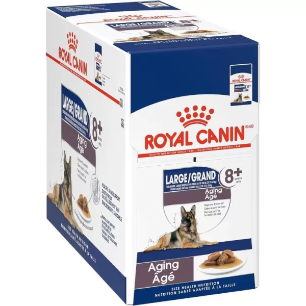 imageRoyal Canin Large Aging 8 Chunks in Gravy Wet Dog Food 49 oz pouches 10count49 Ounce Pack of 1 Aging 8