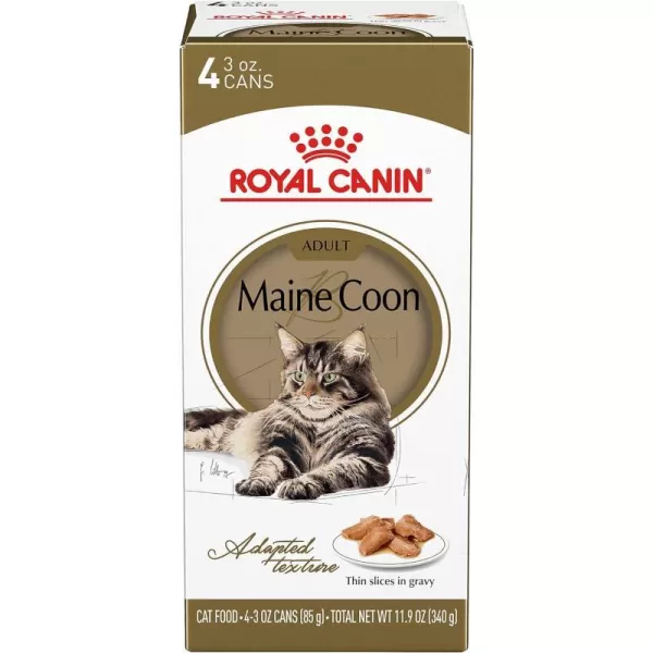imageRoyal Canin Maine Coon Breed Thin Slices in Gravy Adult Wet Cat Food 3 oz 4Pack3 Ounce Pack of 4