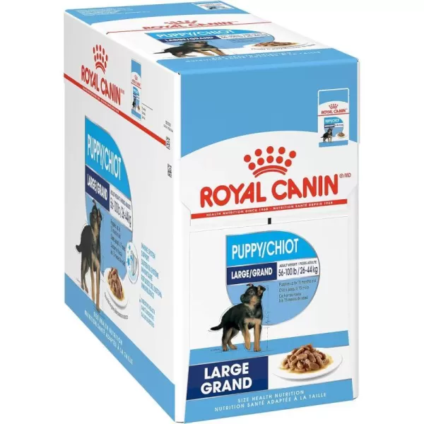 imageRoyal Canin Size Health Nutrition Large Puppy Chunks in Gravy Wet Dog Food 49 oz pouches 10packRoyal Canin Size Health Nutrition Large Puppy Chunks in Gravy Wet Dog Food 49 oz pouches 10pack