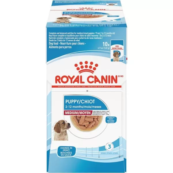 imageRoyal Canin Size Health Nutrition Medium Puppy Chunks in Gravy Wet Dog Food 49 oz Pouches 10PackRoyal Canin Size Health Nutrition Medium Puppy Chunks in Gravy Wet Dog Food 49 oz Pouches 10Pack