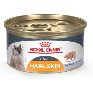 imageRoyal Canin Feline Care Nutrition Hair ampamp Skin Care Loaf in Sauce Canned Cat Food 3 oz can 24countPork